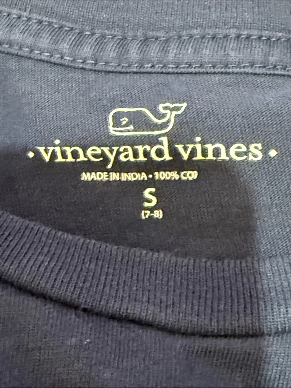 Vineyard Vines Navy Pocket Tee with Whale Graphic